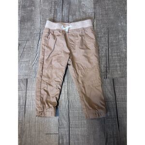 Cat & Jack Boys Tan Pull-On Jogger Pants Size 12 Months Elastic Waist Pockets